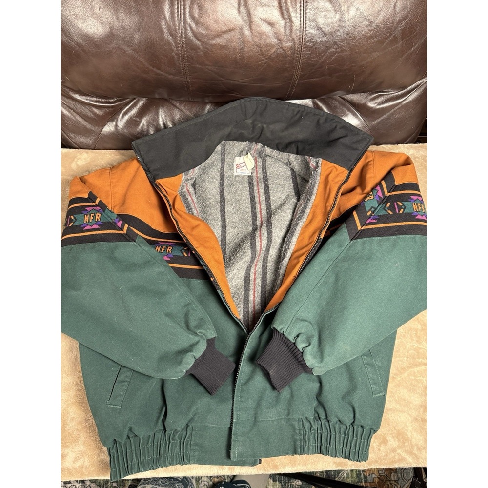 Vintage 90s NFR National Finals Rodeo Jacket XL Made USA Southwestern Western - Picture 9 of 16